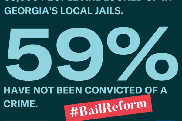 59% of people in Georgia jails ae not been convicted of a crime.