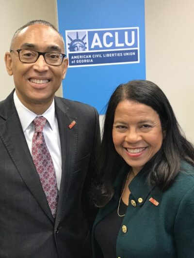 Andrea Young and Burrell Ellis at ACLU of Georgia's Office