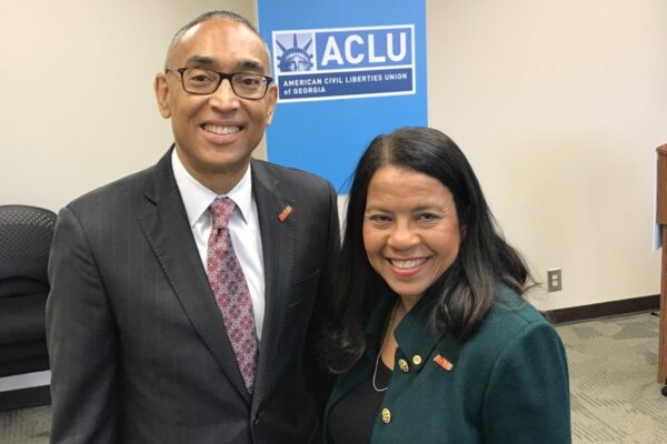 Andrea Young and Burrell Ellis at ACLU of Georgia's Office