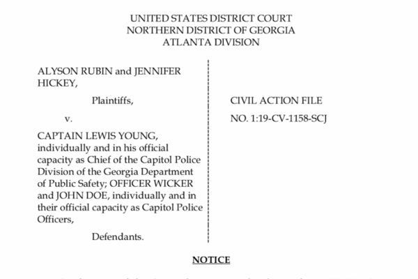 Rubin V Young image of notice to appear in court