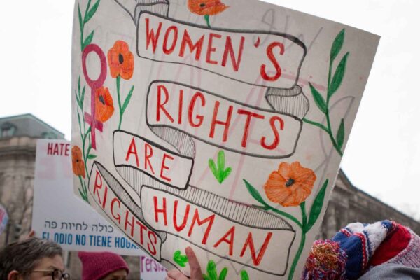 sign that says women's rights are human rights