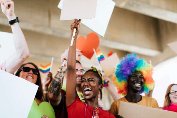 women holding signs
