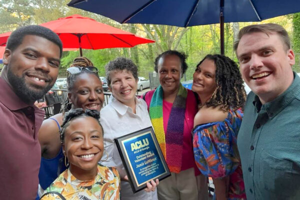 Outstand volunteer award recipient Janis LeMieux with ACLU of Georgia staff