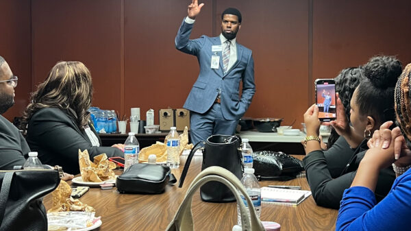 Chris Bruce speaking during Urban League Young Professionals Lobby Day 2024