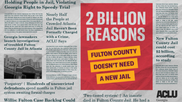 Fulton County Jail 2 Billion Reasons Campaign website header