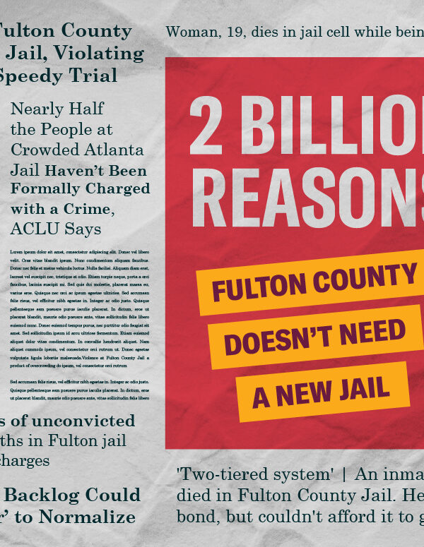 Fulton County Jail 2 Billion Reasons Campaign website header