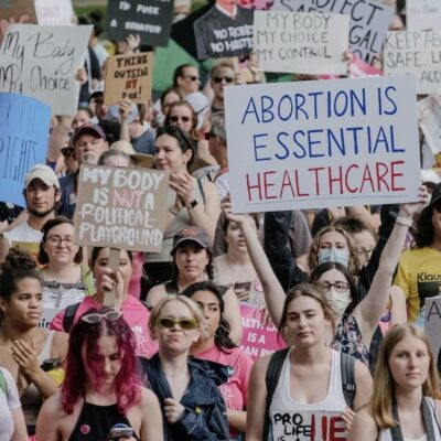 People marching for abortion access