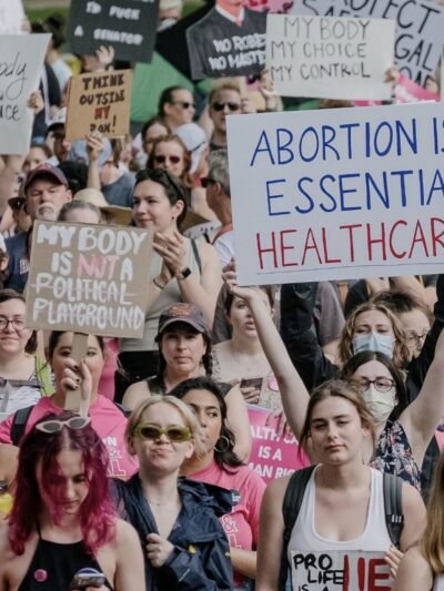 People marching for abortion access