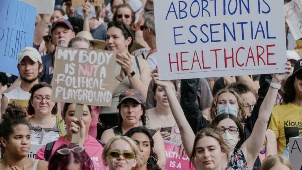 People marching for abortion access