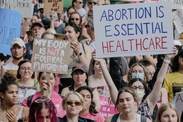 People marching for abortion access