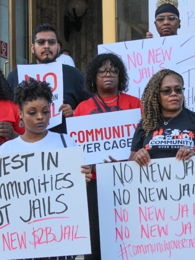 Fulton Jail press conference signs