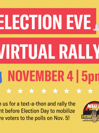 election eve virtual rally graphic