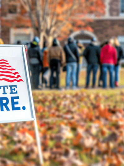 Generic voting photo of people standing in line