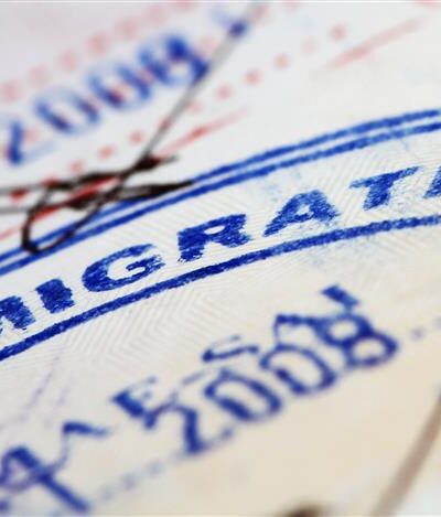Close up picture of an immigration visa