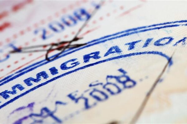 Close up picture of an immigration visa