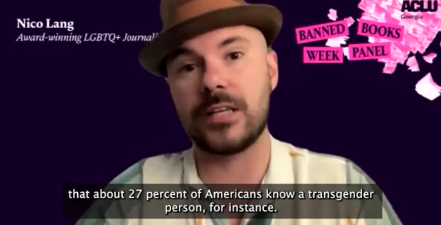 Author Nico Lang discussed the importance of sharing stories of trans youth.