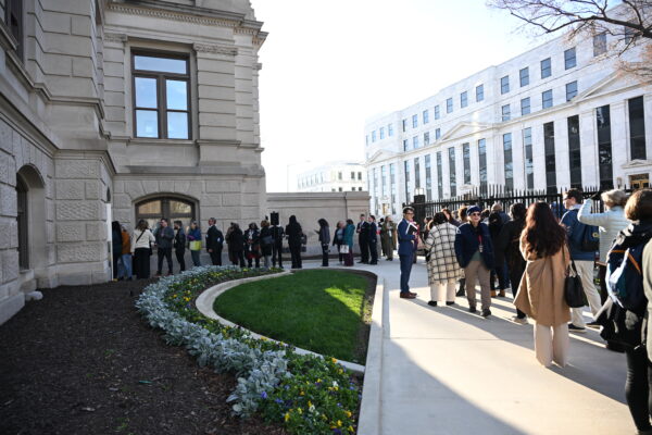 Georgians lined up outside of the state Capitol on the first day of the 2026 legislative session.