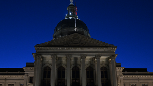 Early morning picture of Georgia State Capitol 2026.