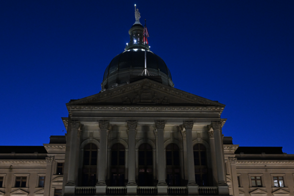 Early morning picture of Georgia State Capitol 2026.