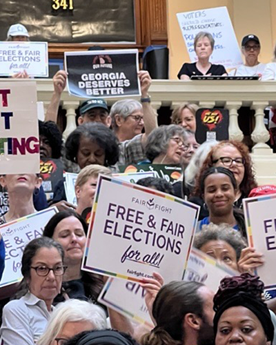 Supporters gathered at the first day of special session 2026, Georgia State Capitol.