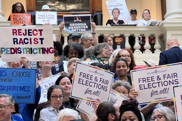 Supporters gathered at the first day of special session 2026, Georgia State Capitol.