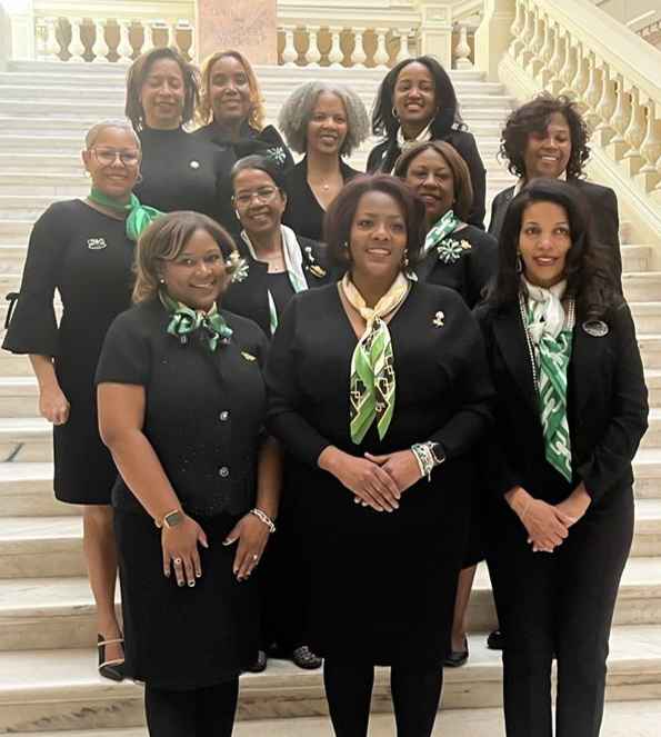 group of women on Georgia capitol steps