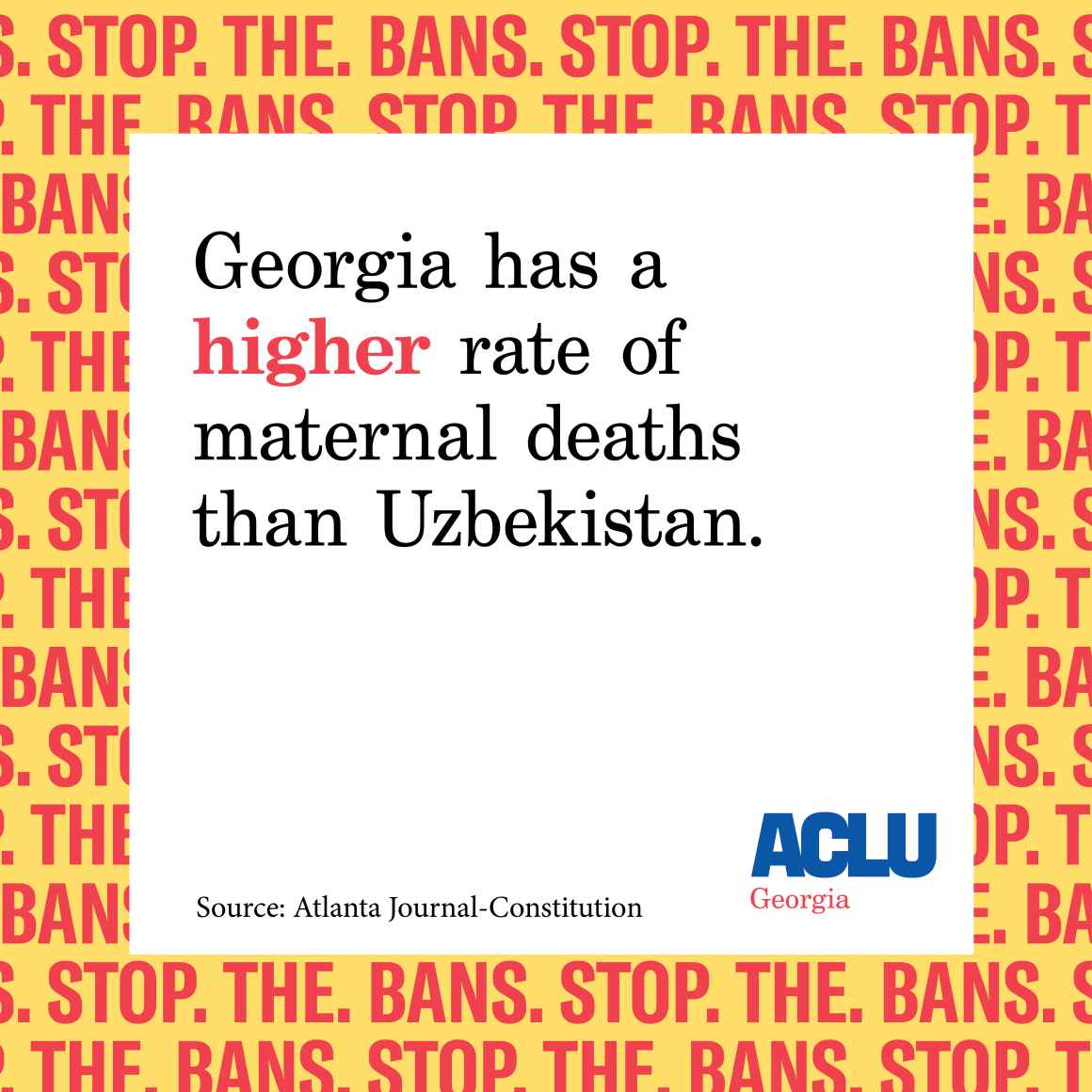 Georgia has a higher rate of maternal deaths than Uzbekistan.