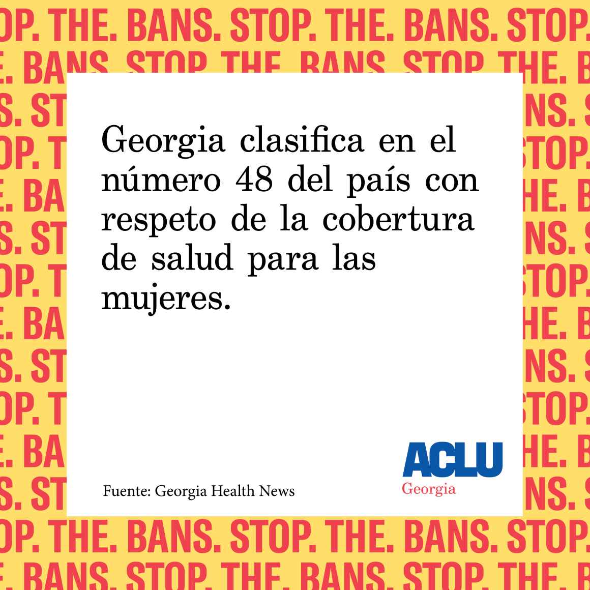 Georgia clasifica en el número 48 del país con respeto de la cobertura de salud para las mujeres