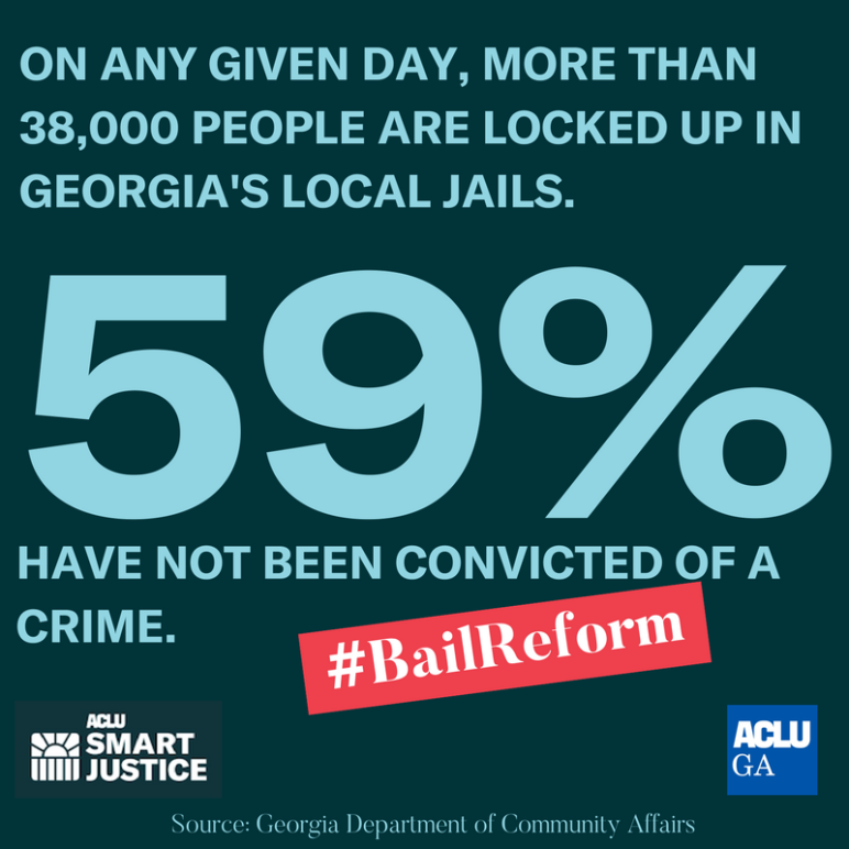 59% of people in Georgia jails ae not been convicted of a crime.