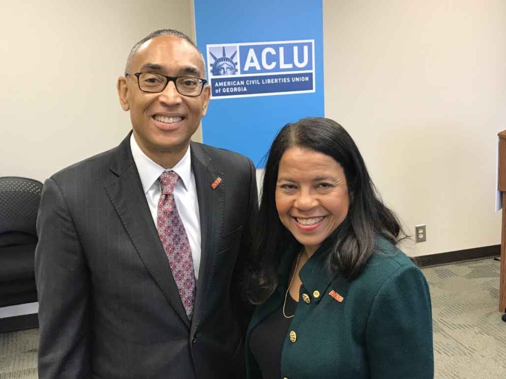 Andrea Young and Burrell Ellis at ACLU of Georgia's Office