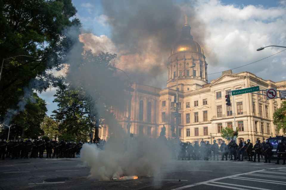 Tear Gas Rubber Bullets Used Against Protesters At Capitol Aclu Of Georgia