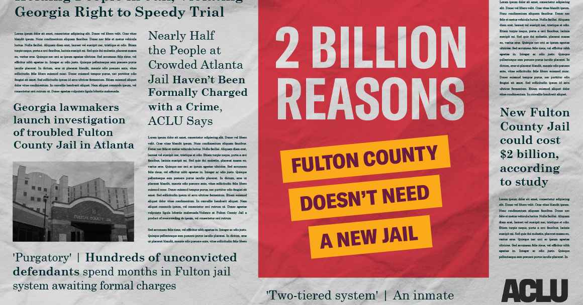 Fulton County Jail 2 Billion Reasons Campaign website header