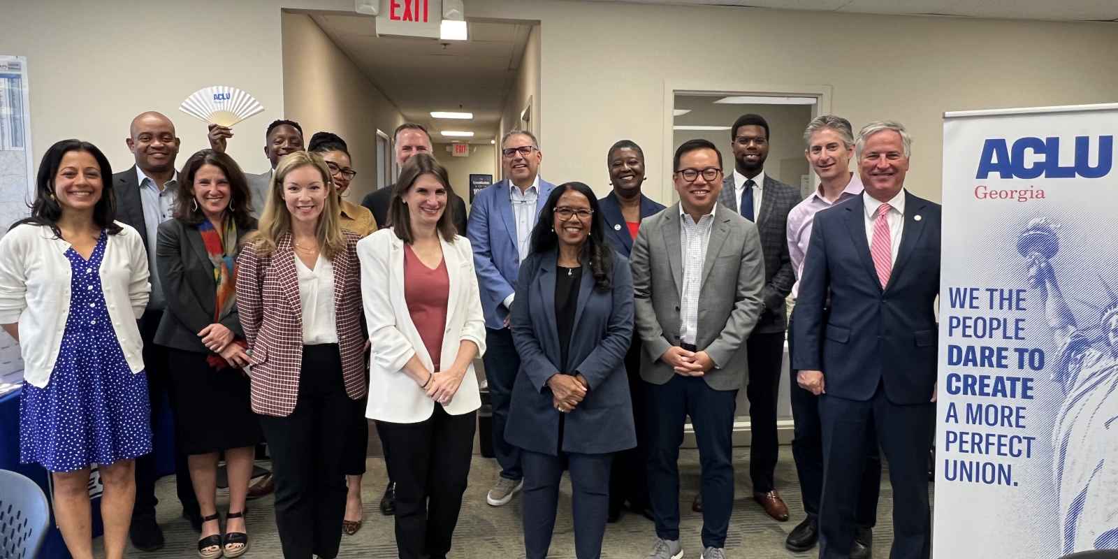 Leadership Atlanta Class of 2024 group photo at ACLU of Ga offices