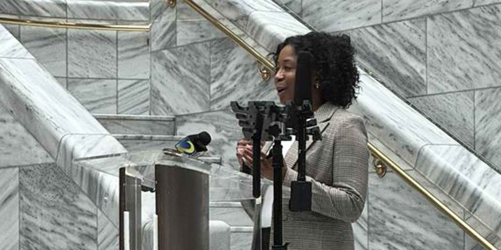 Sarah Hunt-Blackwell speaking during Law Day 2025