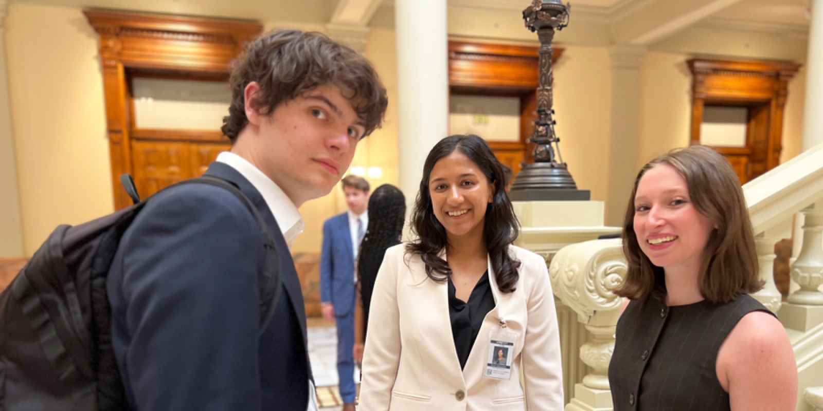 ACLU of Georgia staffer and interns at capitol on Sine Die 2025