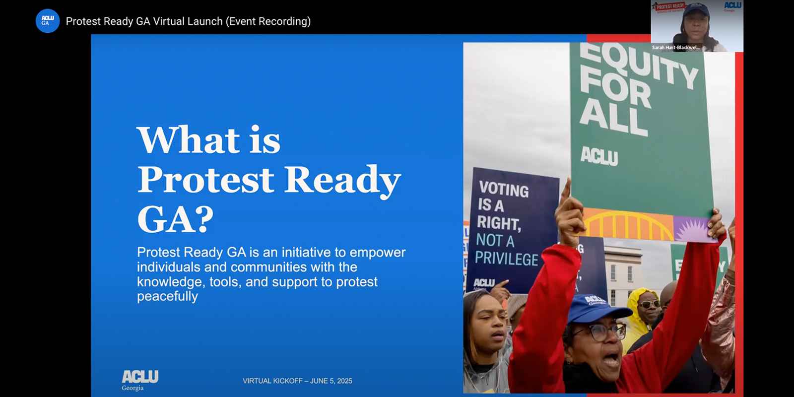 What is Protest Ready GA slide from launch event