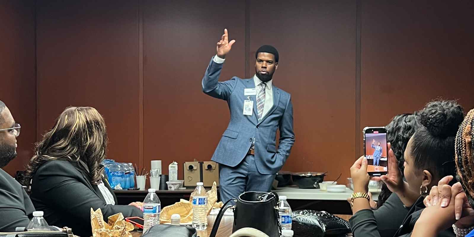 Chris Bruce speaking during Urban League Young Professionals Lobby Day 2024