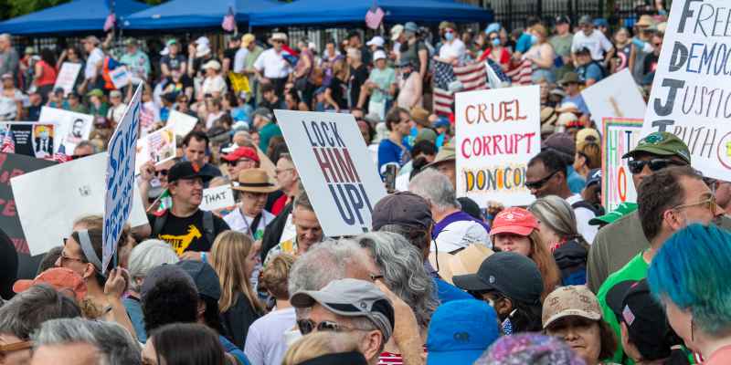 Photo of large crowd at No Kings rally