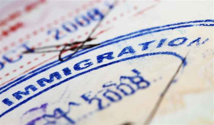 Close up picture of an immigration visa