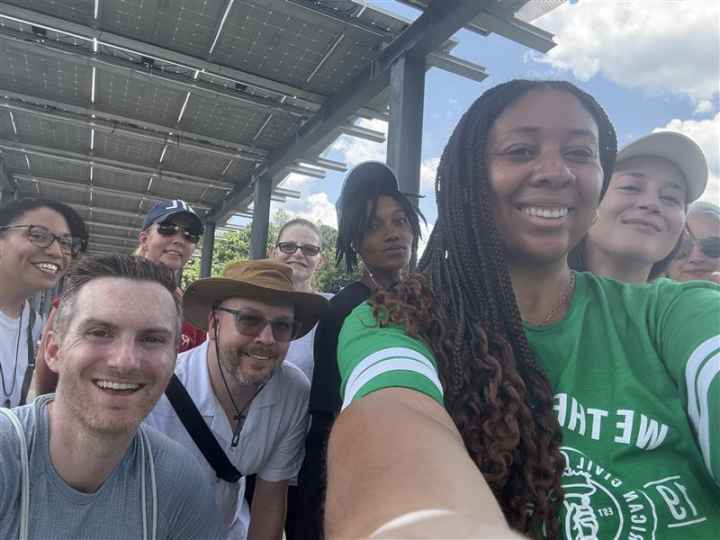 Community Engagement Manager Michaela Shelton with ACLU of Georgia Legal Observers on July 4