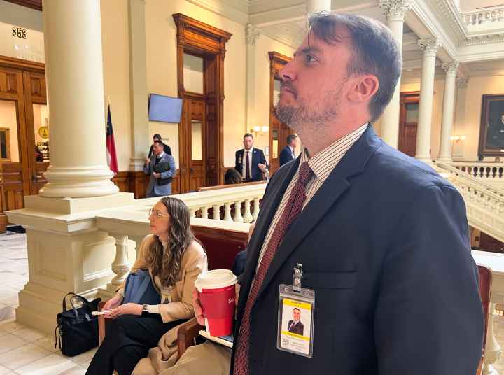 ACLU of Georgia staff watching the Georgia Legislature vote on SB 63