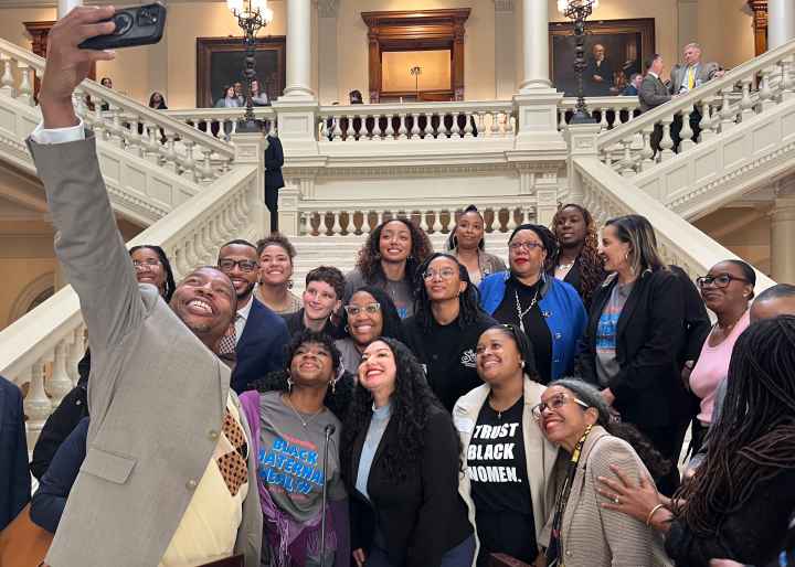 Group of advocates at Georgia Capitol for Black Maternal Health Advocacy Day