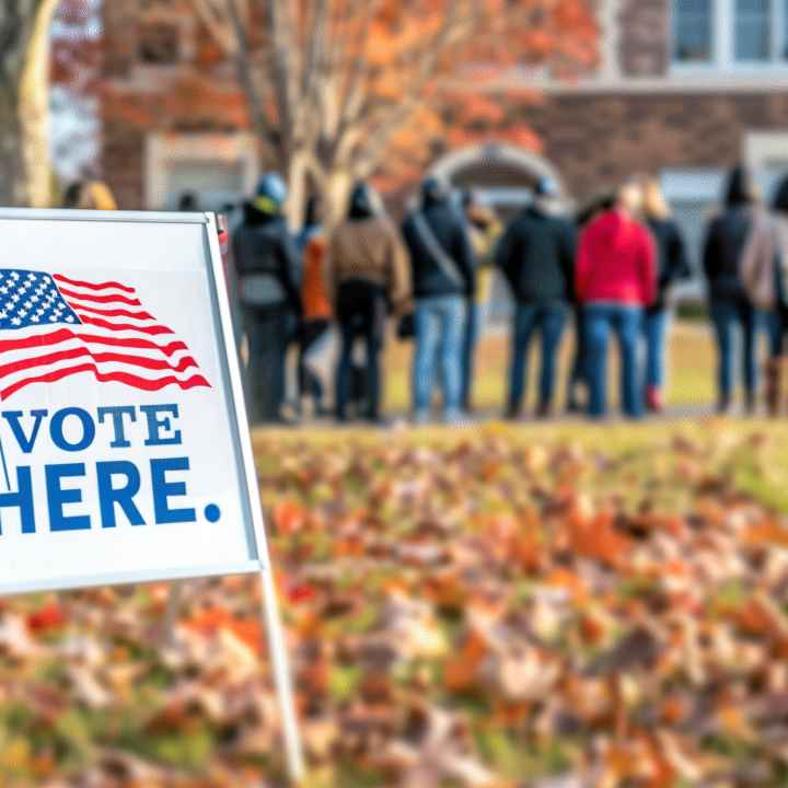 Generic voting photo of people standing in line