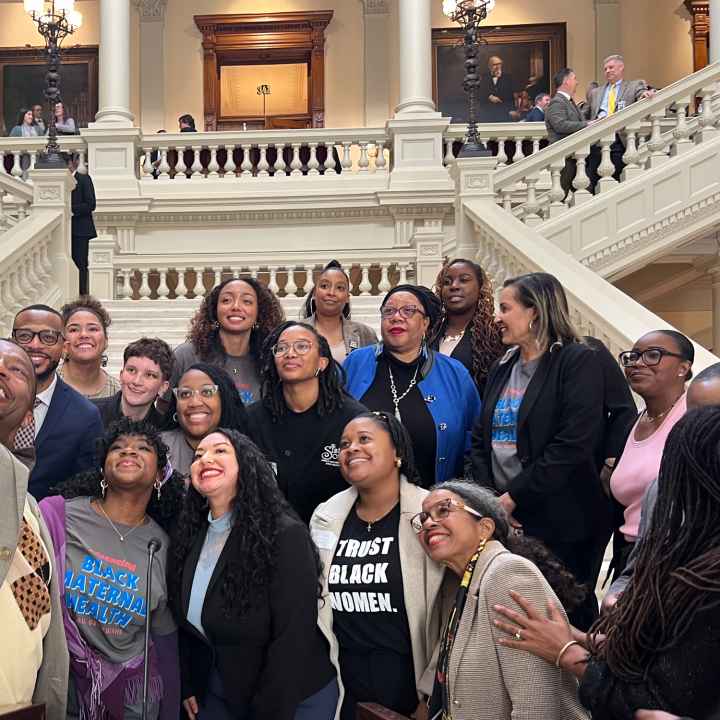 Group of advocates at Georgia Capitol for Black Maternal Health Advocacy Day