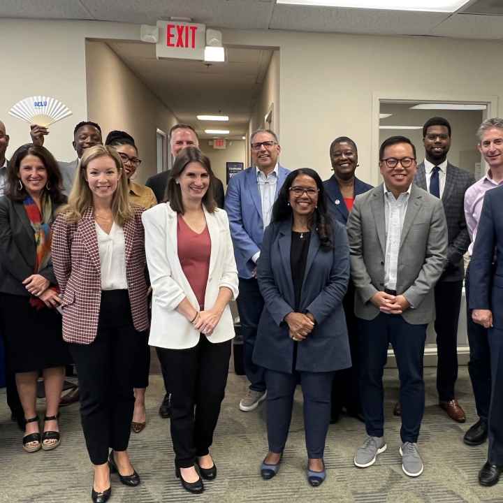 Leadership Atlanta Class of 2024 group photo at ACLU of Ga offices